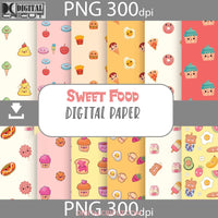 Sweet Food Seamless Pattern Digital Papers Scrapbook Paper Background Wallpaper 12*12Inches -300Dpi