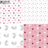 Sweet Hearts Valentine Digital Papers Scrapbook Pattern Paper Background Wallpaper 12*12Inches