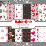 Sweet Hearts Valentine Digital Papers Scrapbook Pattern Paper Background Wallpaper 12*12Inches