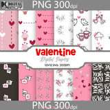 Sweet Hearts Valentine Digital Papers Scrapbook Pattern Paper Background Wallpaper 12*12Inches