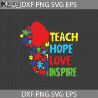 Teach Hope Love Inspire Svg Autism Minnie Head Back To School Cricut File Clipart Png Eps Dxf