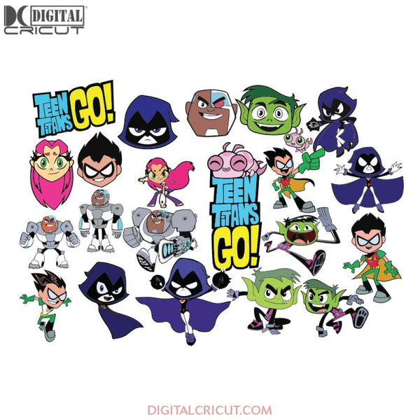 Teen Titans Svg, Cartoon Svg, Titan Funny Svg, Cricut File, Easy Cut, Bundle