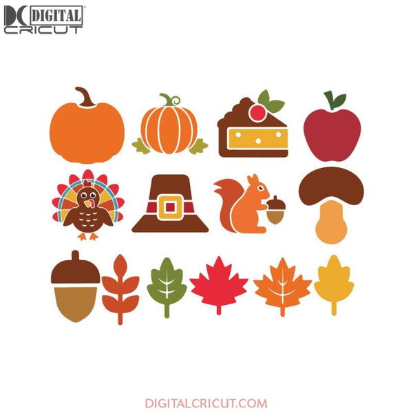 Thanksgiving Svg, Bundle, Gobble gobble Svg, Thankful Svg, Turkey Svg, Cricut File, Clipart, Leaf Svg