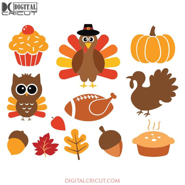 Thanksgiving Svg, Fall Svg, Thankful Svg, Turkey Svg, Silhouette Files, Cricut File, Fall Svg