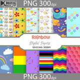 The Rainbow Pack Seamless Paper Digital Papers Scrapbook Pattern Background Wallpaper 12*12Inches