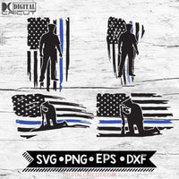 Thin Blue Line Svg, Police Svg, Blue Lives Matter Svg, American Flag Svg, Cricut File, Bundle, Svg