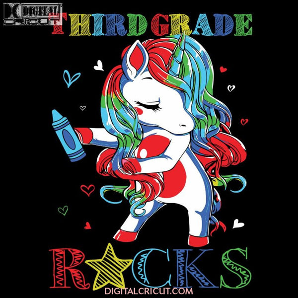 Third Grade Rocks Unicorn Floss Like A Boss Svg, Back To School Svg, Unicorn Svg, Flossing Svg, Cricut File