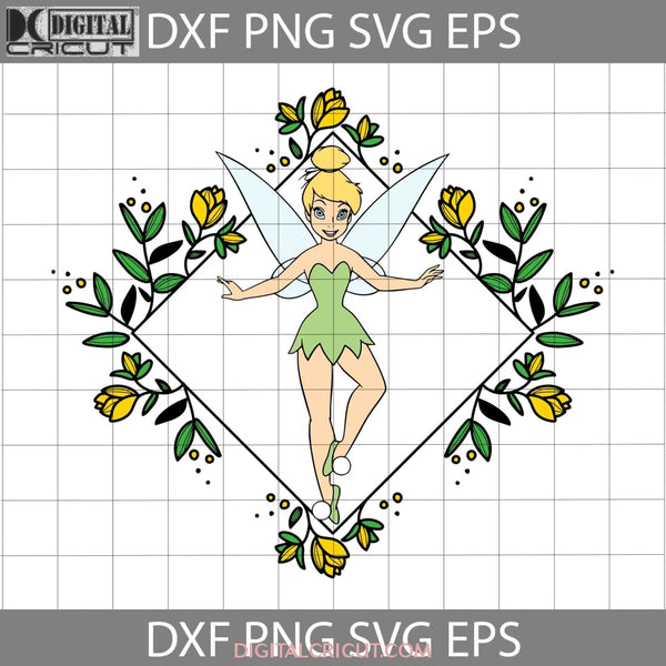 Tinkerbell Floral Frame With Flowers Svg Cartoon Princess Svg Cricut File Clipart Png Eps Dxf