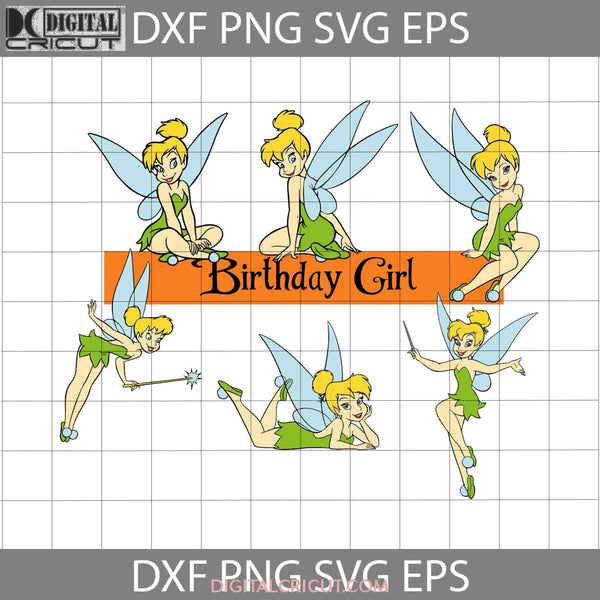 Tinkerbell Of The Birthday Girl Svg Cartoon Cricut File Clipart Png Eps Dxf