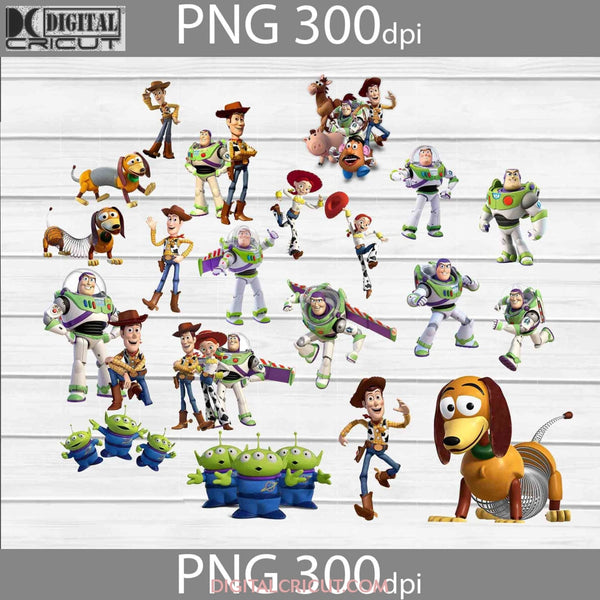 Woody Png Jessie Buzz Lightyear Slinky Toy Story Bundle Cartoon Images 300Dpi