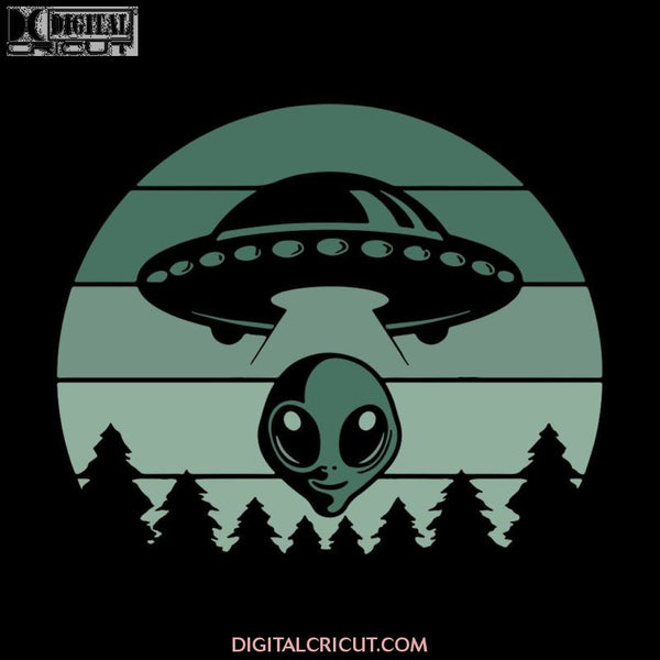 UFO Alien Retro Vintage UFO Alien, UFO Alien svg, UFO Alien png