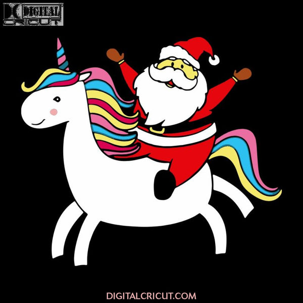 Unicorn Santa Svg, Cute Unicorn Svg, Christmas Svg, Merry Christmas Svg, Funny Santa Svg, Cricut File, Clipart, Svg, Png, Eps, Dxf