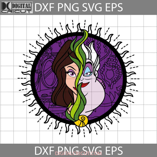 Ursula And Little Mermaid Svg Vanessa Mermaid Face Cartoon Cricut File Clipart Png Eps Dxf