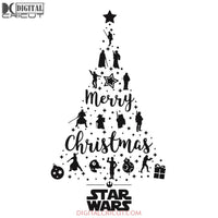 Star Wars Christmas Tree Disney Movie StarWars Logo Xmas Holiday Vector Clipart, Cricut File, Christmas Svg, Star Wars Svg, Christmas Tree Svg
