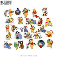 Winnie The Pooh Svg, Bear Pooh Svg, Christmas Svg, Merry Christmas Svg, Eeyore Svg, Disney Christmas Svg, Bundle, Cricut File, Clipart, Svg, Png, Eps, Dxf