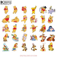 Winnie The Pooh Svg, Bundle, Disney Character Svg, Disney Cartoon Svg, Bear Pooh Svg, Cricut File, Clipart, Eeyore Svg, Png, Eps, Dxf