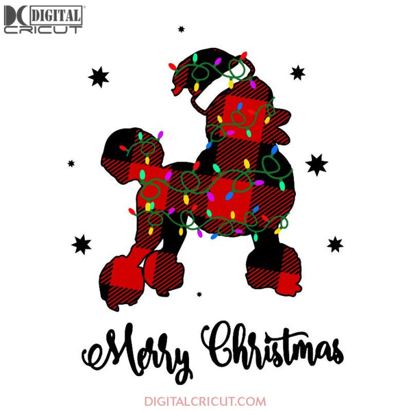 Womens Red Plaid Buffalo Poodle, Merry Christmas Pajamas Gift Svg, Buffalo Svg, Cute Dog Svg, Poodle Svg, Cricut File, Clipart, Svg, Png, Eps, Dxf