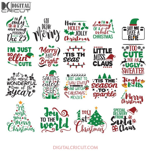 Xmas Pack Svg, Christmas Svg, Cricut File, Silhouette Cameo, Quotes Svg, Merry Christmas Svg, Elf Svg